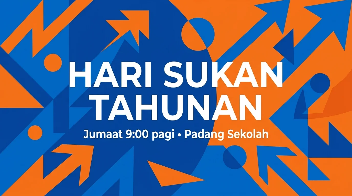 Contoh poster AI: Hari Sukan Tahunan
