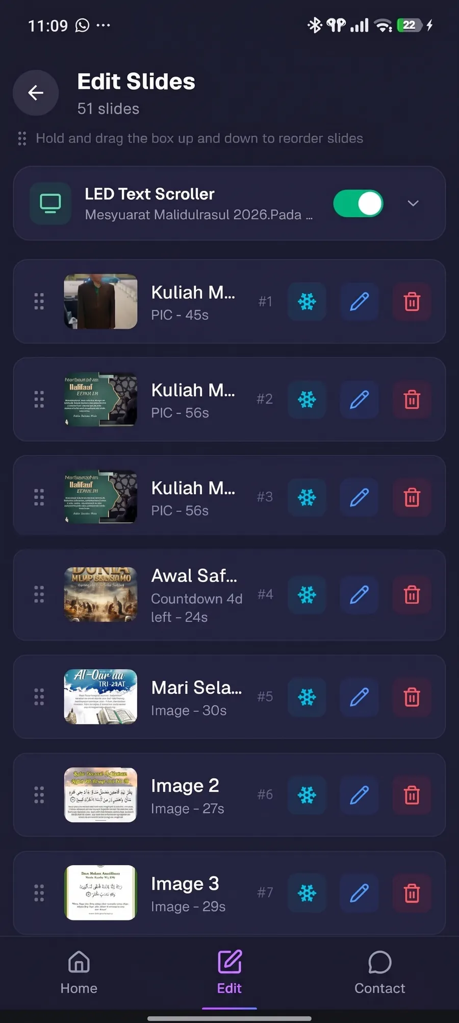 Susun dan freeze slaid dari telefon
