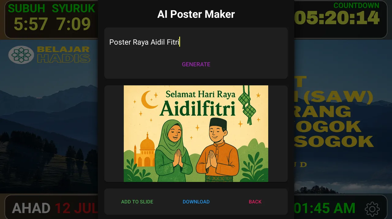 AI Poster Maker dijana terus di TV menggunakan remote