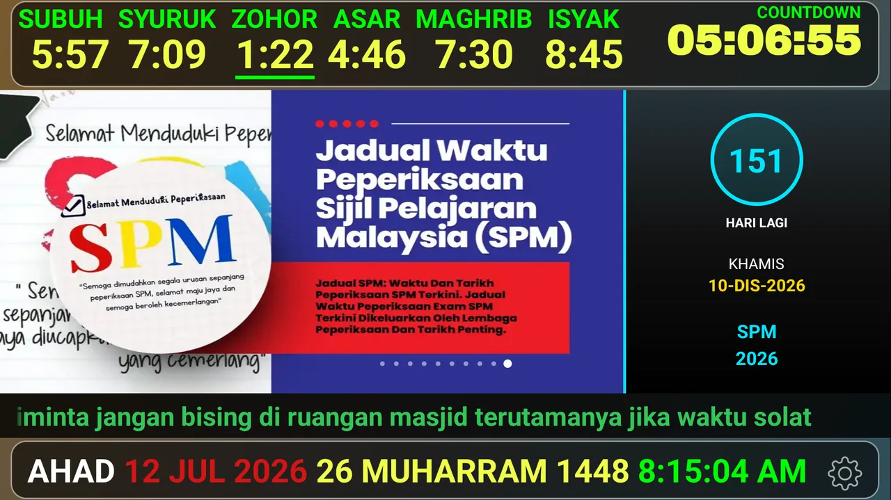 Tulisan bergerak LED scroller di TV