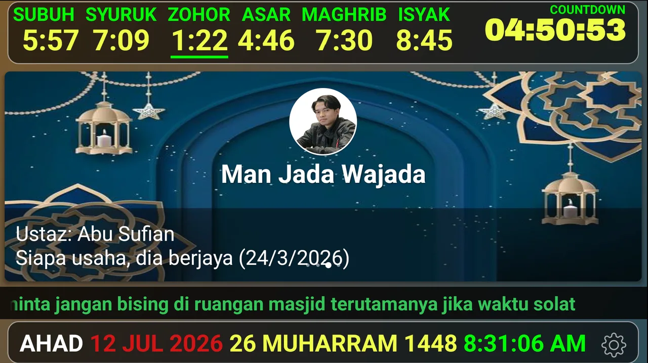 Slaid info penceramah di TV